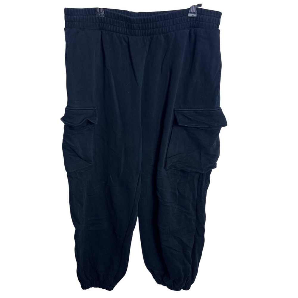 Oak + Fort Mens Black Cargo Sweatpants Relaxed Fit Joggers‎ M Utility Gorpcore